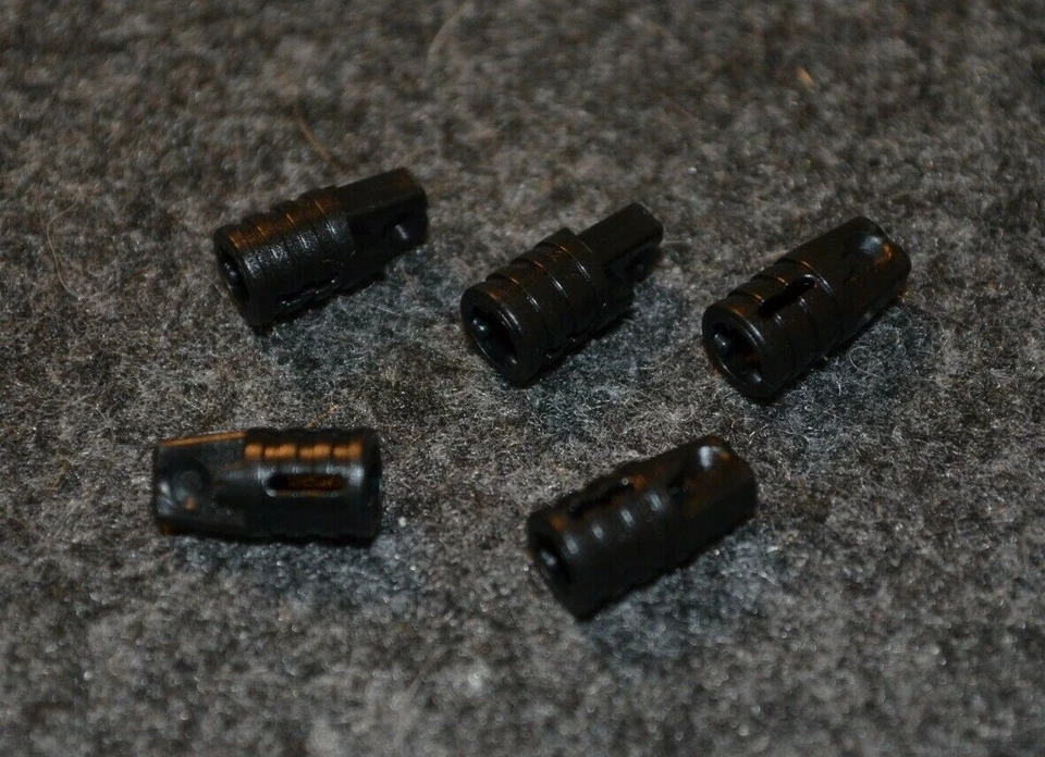 (5) 1x2 Black w/ Tab Mechanical Arm Connector w/ "+" End Brick ~ NEW Lego - Image 1 of 1