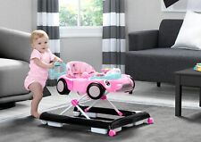 Girls Baby Walker Race Car Toys Music Activity Adjustable Learning Pink