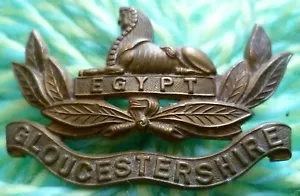 VICTORIAN Gloucestershire Regiment COLLAR Badge BRASS 2 Lugs ANTIQUE Original - Picture 1 of 3