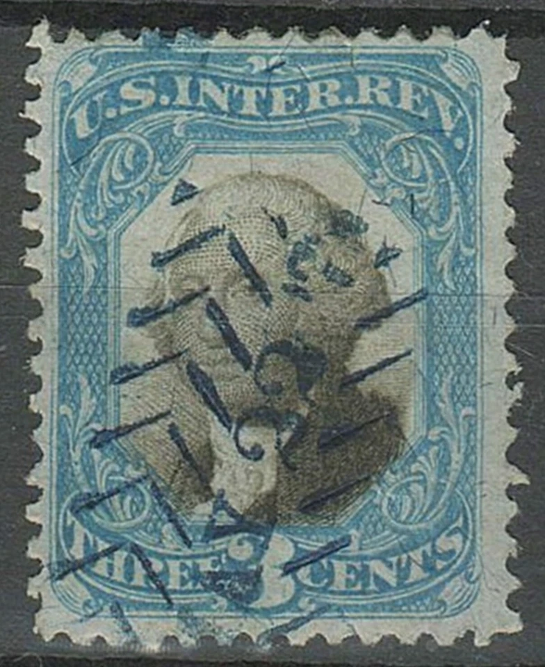 USA Revenue Stamp 1871-75 ☀ 3 c ☀ Used - Image 1 of 2