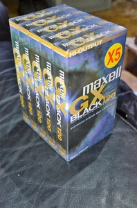 5 Pack Maxell GX Black 120 High Grade Brand New Box - Info mmoetwil@hotmail.com - Photo 1/1