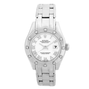 ROLEX 18K White Gold Pearlmaster Masterpiece Factory Diamonds # 80319 Box - Picture 1 of 5