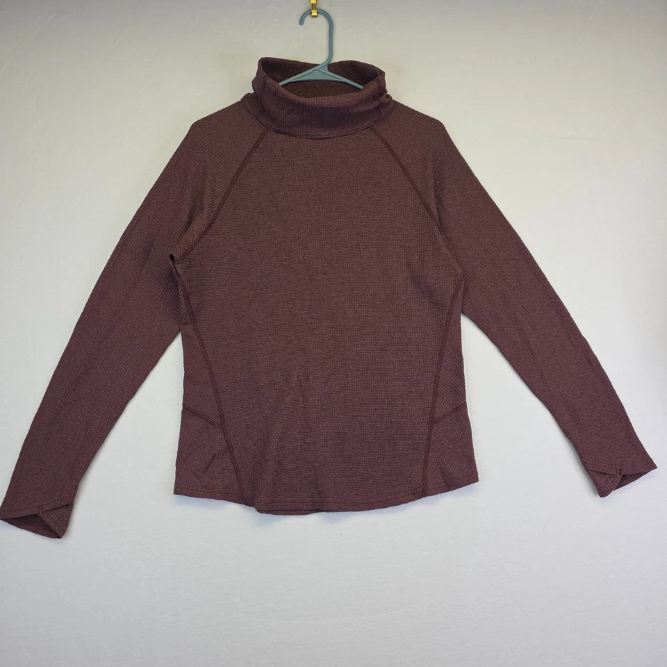 Suéter Kuhl Mujer M Petra Púrpura Cuello Alto Térmico Tejido Gofre Acogedor Cabincore Foto 1 de 4