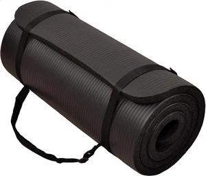 All Purpose 1-Inch Extra Thick High Density Anti-Tear Exercise Yoga Mat with Car - Picture 1 of 12