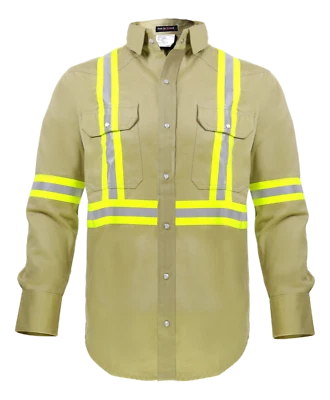 Flame Resistant FR High Visibility Hi Vis Shirt - 88% C/12% N - 7oz - Image 1 of 4