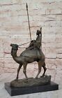 Arab Rider Bronze Sculpture Hot Cast Marble Base Figurine Statue Figure Decor