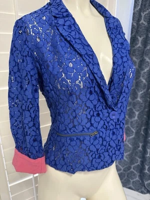 Material Menina / Azul e Rosa / Renda / Blazer / Feminino Tamanho M 7 / Colorido - Imagem 1 de 4