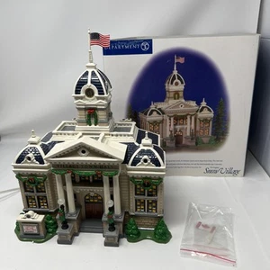 Department 56 The Original Snow Village Town Hall #55044 Tested Works Dept 56 - Picture 1 of 10