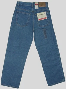NWT Boys ARIZONA SIZE 12R 12 Reg LOOSE 26x27 Blue HEAVY DENIM JEANS Straight Leg - Picture 1 of 6