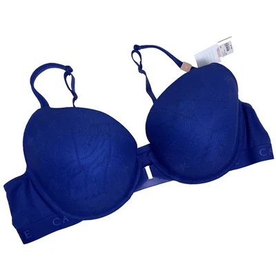 NWT Cacique Boost Plunge Bra 48D Blue Lace Front Close - Image 1 of 4