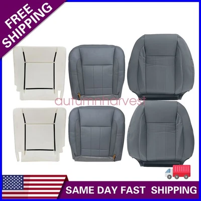For 2006-2009 Dodge Ram 1500 2500 Front Leather Seat Cover Gray + Foam Cushion - Image 1 of 4