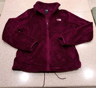 Top de lana granate The North Face para mujer grande con cremallera completa estilo rompevientos Foto 1 de 4