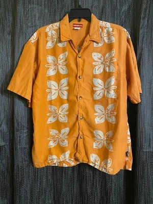 UnionBay Men's Size Large Orange Floral Pattern Hawaiian Shirt - Image 1 of 4