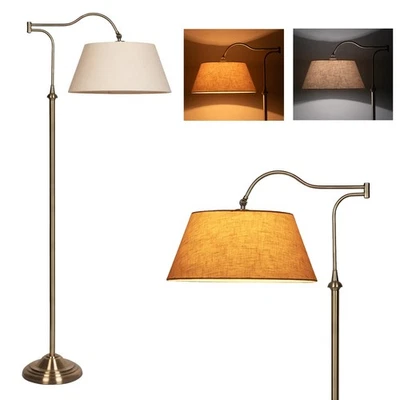 Swing Arm Floor Lamp, Brass Floor Lamps for Living Room with 180° Adjustable ... - Image 1 of 4