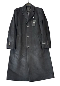 Lauren Ralph Lauren Mens Columbia Classic Fit Wool Blend Overcoat Black Sz 38R - Picture 1 of 4