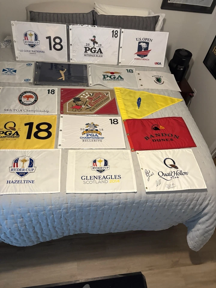 Lote de 16 banderas de prendedores de golf - Scotty Cameron, campeonatos de la PGA, US Open, Ryder Cup Foto 1 de 4