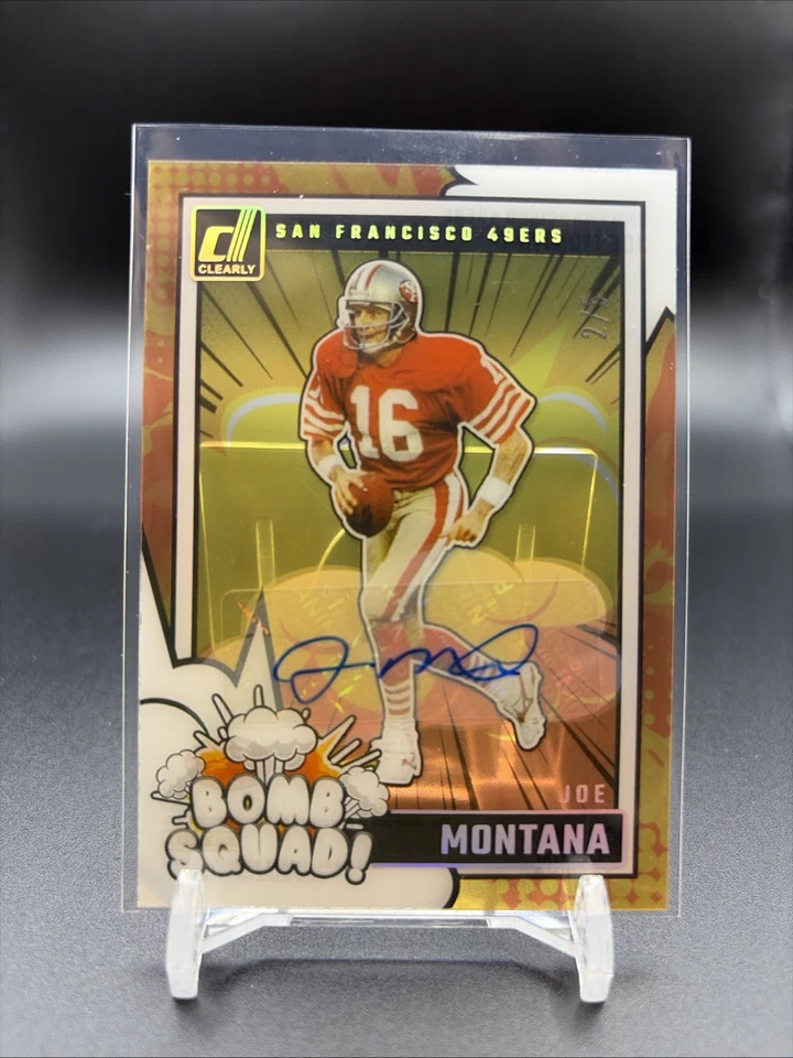2025 Clearly Donruss Bomb Squad Joe Montana Auto /5 San Francisco 49ers - Image 1 of 3