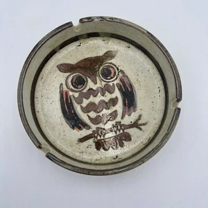 Vintage Otigiri Ceramic Painted Owl Ashtray Dish Hand Painted - Picture 1 of 5