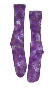 Men's Women's Bamboo Sock Tie Dye Purple Moon Blotter Sock Hippie art - Picture 1 of 1