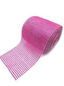 Diamanteffektband mit dunkler Fuchsia Kuchen Zierleiste Nähen Brautkleidung UK - Bild 1 von 1