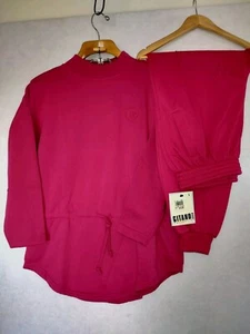 NEW Gitano Sportswear Women’s M Fuchsia Sweatsuit Shirt & Pants Vintage 90s NOS - Picture 1 of 17