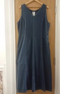 Laura Ashley Vintage Denim Pinafore Dress Size 18 - Image 1 of 4