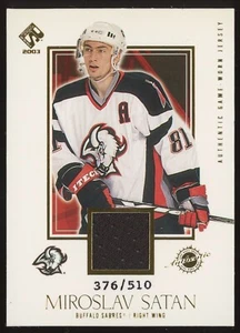 2002-03 Pacific Private Stock Reserve Miroslav Satan #105 Sabres GU Patch /510 - Picture 1 of 3