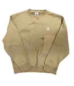 Nike ACG Mens Size XS Fleece Sweater Zip Pocket Khaki Summit White CV0681 247 - Picture 1 of 7