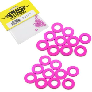 Yeah Racing YA-0392PK Aluminum M3 Flat Washer 0.5mm 20pcs Pink - Picture 1 of 1