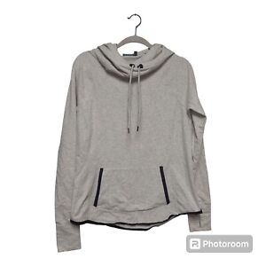 Athleta Women's Gray Size M Cowl Neck Athletic Wear Pullover Drawstring Hoodie