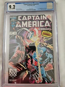 CAPTAIN AMERICA ANNUAL #8 CGC 9.2 O/W TO WHITE 1986 VS WOLVERINE MIKE ZECK COVER - Picture 1 of 3