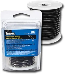 16 Gauge Black Multi-Purpose Wire  25 feet - Picture 1 of 7