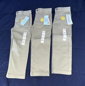 Toddler Boys' Flat Front Stretch Uniform Pants Cat & Jack Khaki Size: 4 - Picture 1 of 10