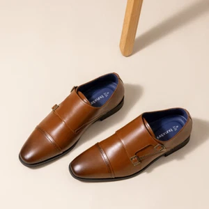 Men Monk Strap Oxford Shoes Dress Shoes Slip On Casual Shoes Dress Loafers - Picture 1 of 32