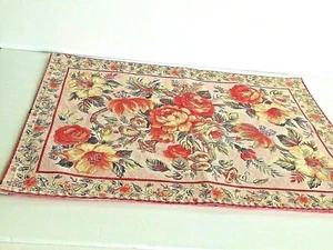 Single Pair Floral Fabric Place mats Pink Green Beige Orange 17" x 13" - Foto 1 di 9