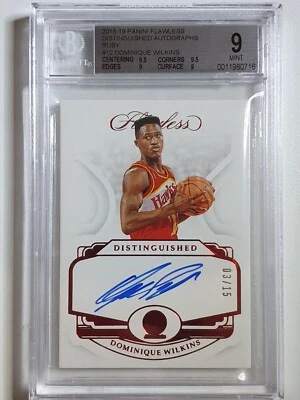 Flawless Dominique Wilkins 2018 auto rubí/15 autógrafos - BGS 9 (POP 1) Foto 1 de 4