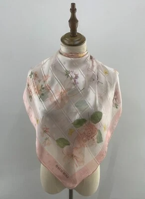 Bufanda de seda vintage Hanae Mori cuadrada foulards chal envoltura corporal bufanda superior cuello Foto 1 de 4