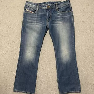 Diesel Jeans Men 36x30 (Fit 38x30) Blue Zatiny Bootcut Button Fly Made In USA - Picture 1 of 16