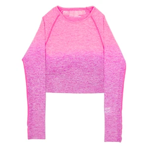 VICTORIA'S SECRET PINK Ombre Cropped Womens T-Shirt Pink Long Sleeve S - Picture 1 of 6