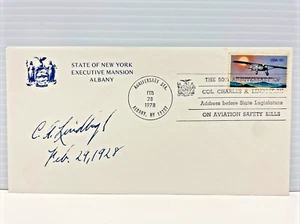 US Air Mail C. A. Lindbergh 50th Anniverary FDC New York February 28 1978 - Picture 1 of 2