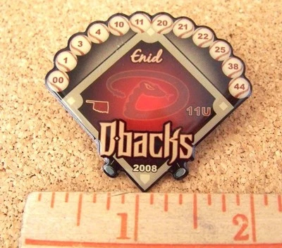 Pin solapa Enid 11U Diamondbacks 2008 Oklahoma Little League Arizona 2" x 1,75" Foto 1 de 3