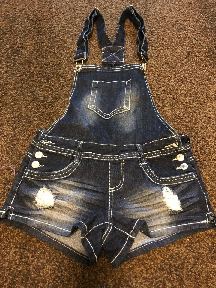 Short jeans feminino júnior Almost Famous premium desgastado azul escuro tamanho 3 - Imagem 1 de 4