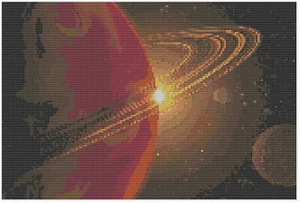 The Orange Planet Cross Stitch Kit by Florashell - Picture 1 of 1