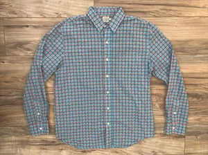 Faherty Long Sleeve Button Shirt, Men's Large, Blue Pink Plaid - Picture 1 of 5