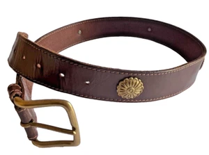 Banana Republic Cinturón Cuero Talla Grande Viaje Safari Ropa Empresa Marrón Latón - Imagen 1 de 12