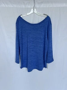 Talbots Lightweight Sweater Loose Fit Cross Back Boatneck 3/4 Sleeve Blue 2X - Picture 1 of 6