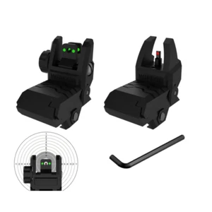 Nueva mira óptica trasera trasera táctica abatible Red Green Dot Fiber Backup Sights - Imagen 1 de 7