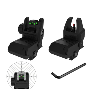 New Fiber Optics Sight Flip-up Front Rear Sights Fiber Sight Back Up Hunting - Image 1 of 4