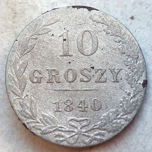 1840 POLONIA Russia. 10 Groszy Grossus Grossus - Foto 1 di 4