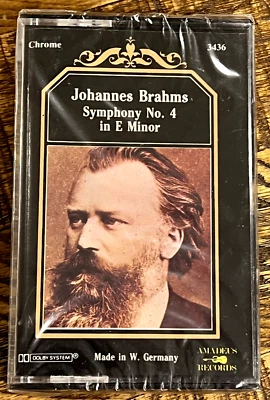 Symphony No. 4 in E-Minor by Johannes Brahms (Cassette, 1985) SEALED *FREE SHIP* - Image 1 of 3